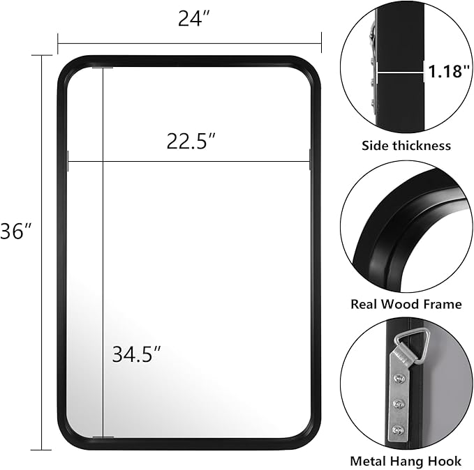 WallBeyond 24x36 Inch Wood Mirror - Image 5