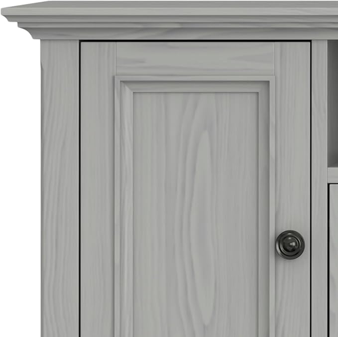 SIMPLIHOME Amherst 72-inch Wide Solid Wood TV Stand in Fog Grey, - Image 10