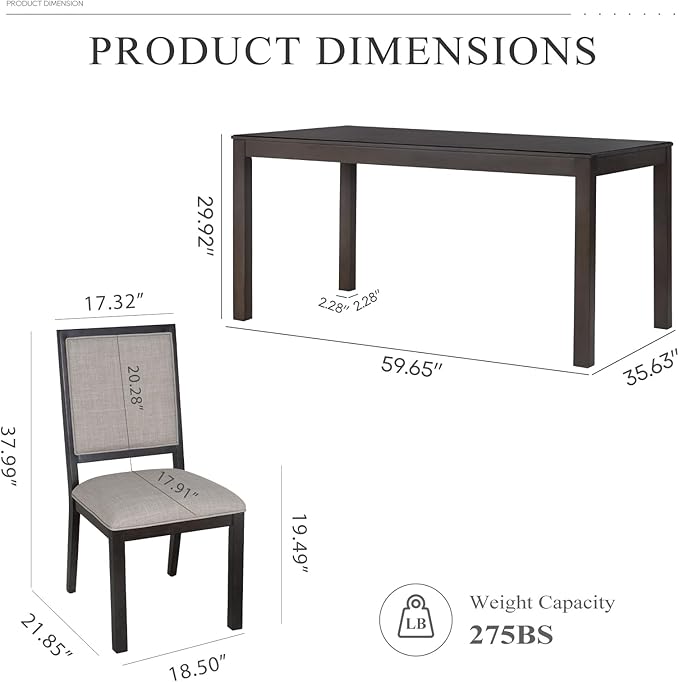 COLAMY Rectangular Dining Table Set - Image 2