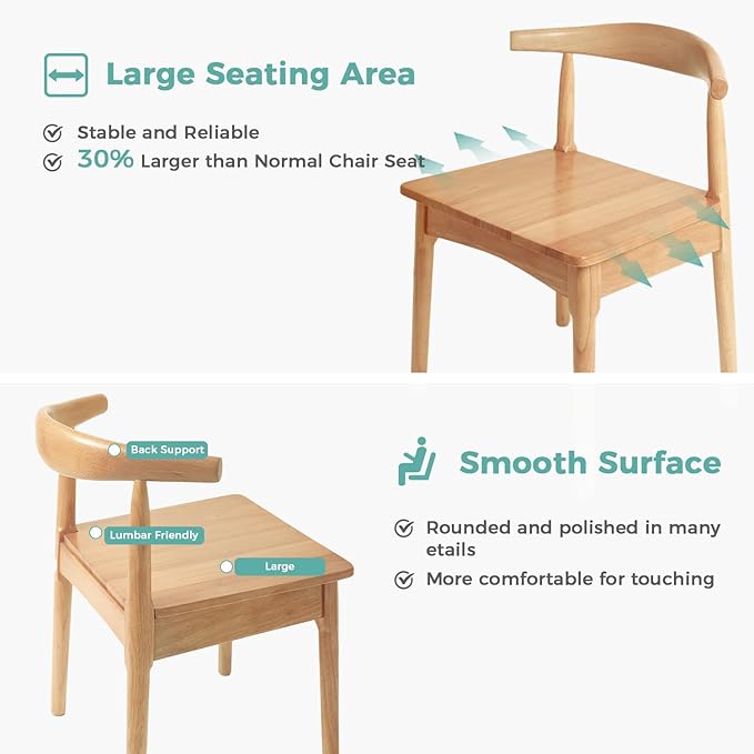 DELAVIN 4pcs Solid Wood Dining Chairs, Kitchen Chairs - Image 5