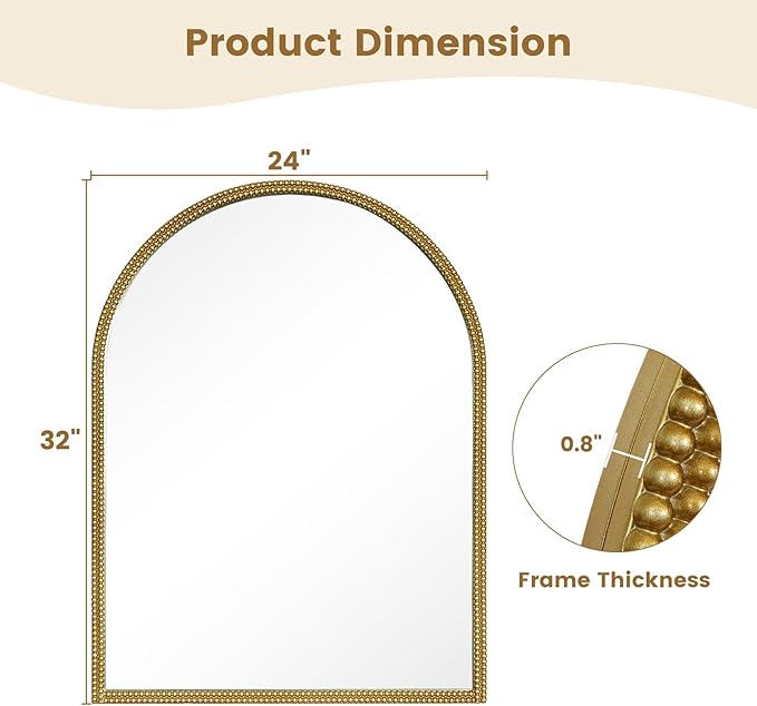 WallBeyond Gold Vintage Mirror for Vanity 24x32 Inch, Living Room - Image 7