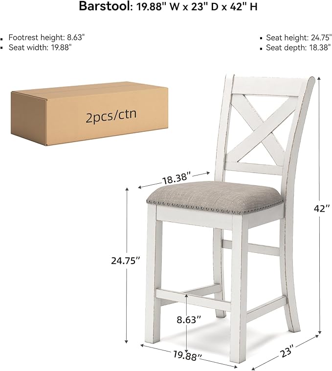 Signature Design by Ashley Robbinsdale Farmhouse Armless 24.75" Counter Height - Image 3
