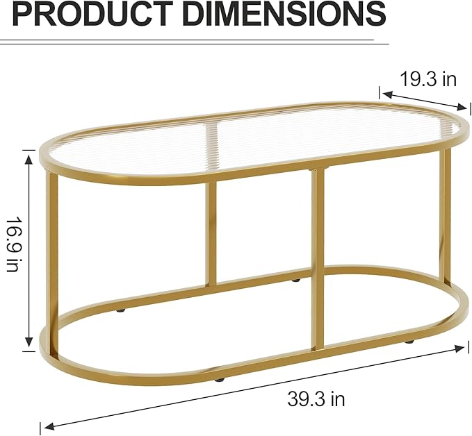 Coffee Table Gold Glass Coffee Table - Image 2