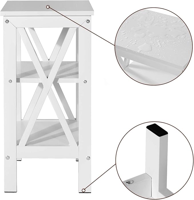 VECELO Modern Nightstands X-Design Side End Table Night Stand - Image 8