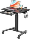 Mobile Standing Desk with Drawer, Portable Laptop Workstation on Wheels by JYLHJOYSEEKER
