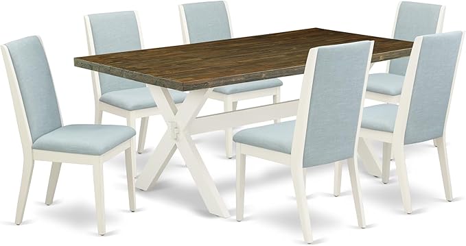East West Furniture X077LA015-7 7 Piece Dining Room Table Set Consist of a by EastWestFurniture