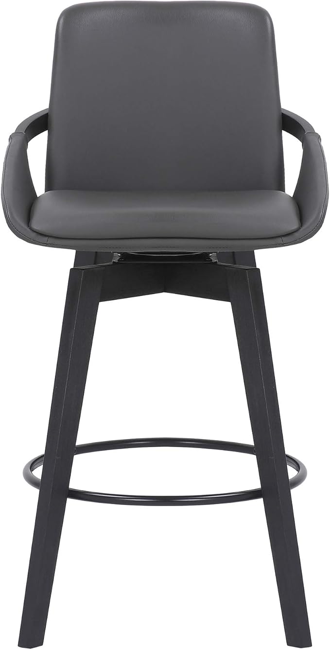 Armen Living Baylor Mid Century Modern Swivel Bar Stool - Image 3