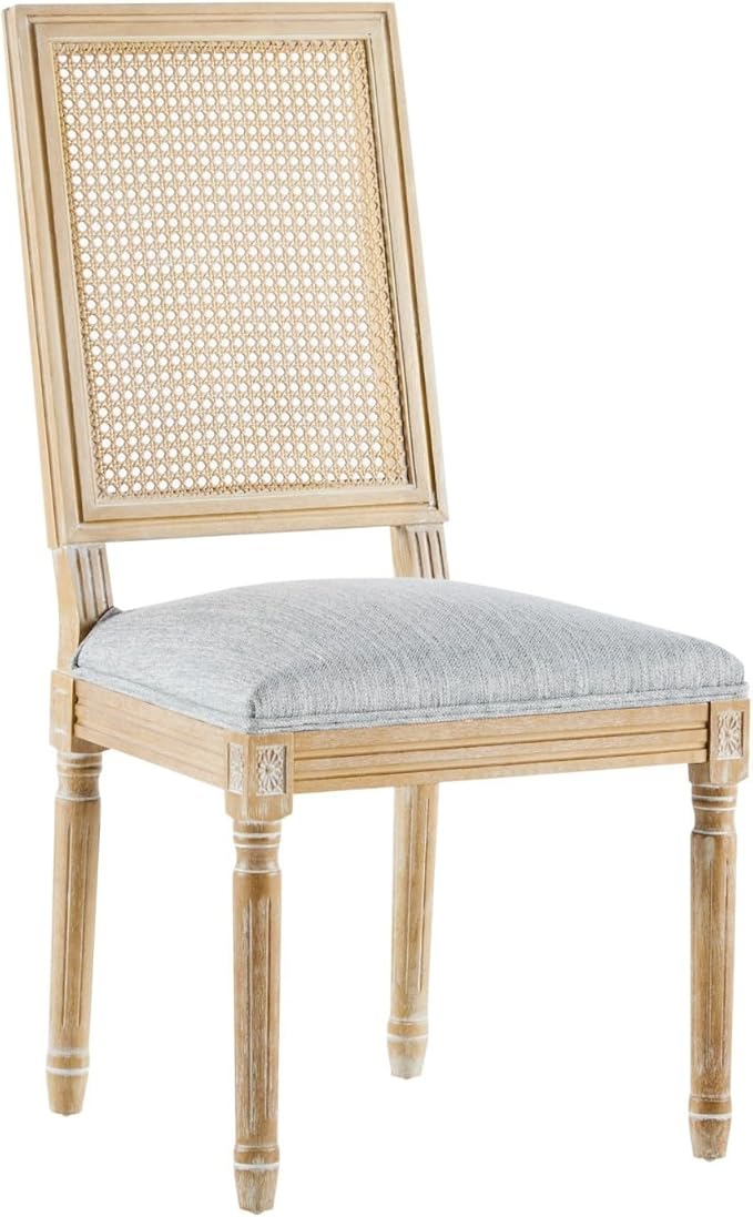 Merax Upholstered Solid Wood Dining Chairs Set of 6, French Country Style - Image 5