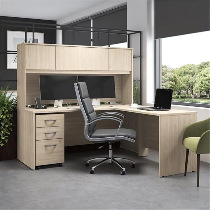 Bush Business Furniture Studio C 3 Drawer Mobile File Cabinet in Natural Elm - Image 5