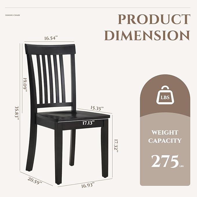 COLAMY Wooden Dining Chairs Set of 4, Spindle High Back Windsor Kitchen Side - Image 2
