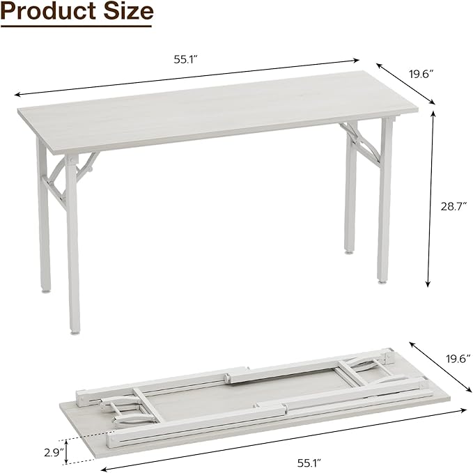 TEMI Long Computer Desk Folding Table - Image 3