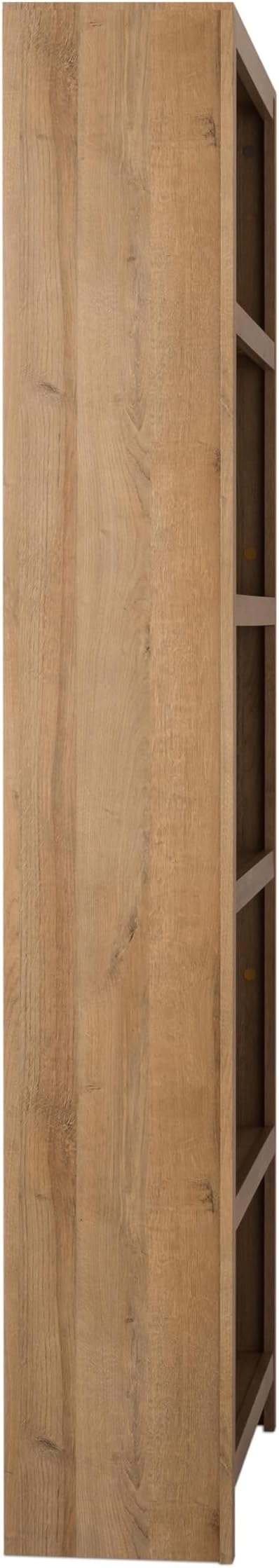 Prepac Moda 5-Tier Tall Wooden Bookcase, Oak Storage Cabinet, Display Cabinet - Image 10
