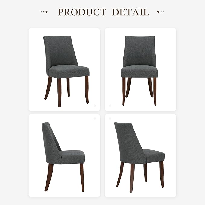 COLAMY Upholstered Dining Chairs Set of 6, Mid Century Modern Kitchen Chairs - Image 7