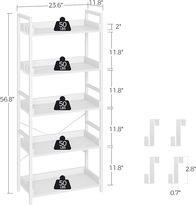 Rolanstar Bookshelf 5 Tier - Image 3