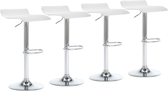 NOBPEINT Contemporary Chrome Air Lift Adjustable Swivel Bar Stool - Image 9