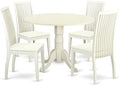 East West Furniture DLIP5-LWH-W 5 Piece Kitchen Table & Chairs Set Includes a by EastWestFurniture