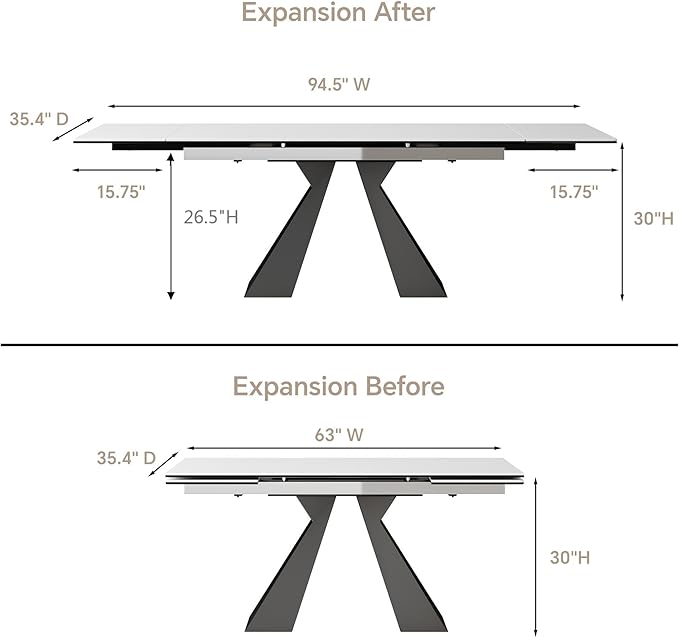 Extendable Dining Table for 8-12 Seat, Flexible Stretch, Tabletop Made from - Image 2