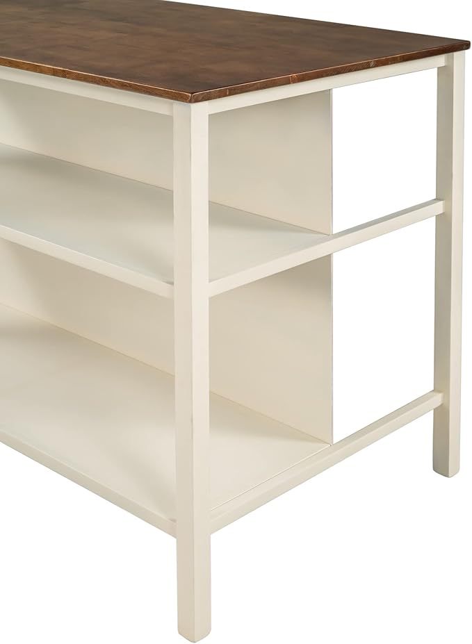 Ball & Cast 45" Solid Wood Rustic Stationary Kitchen Island, - Image 6