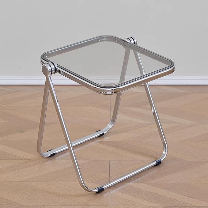 16.2" × 14.1" Acrylic Folding Table, Small Lightweight End Table - Image 2