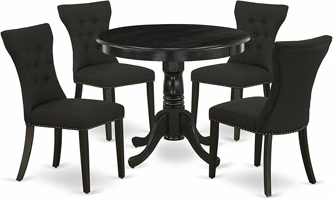 East West Furniture ANGA5-ABK-24 5 Piece Dining Table Set by EastWestFurniture