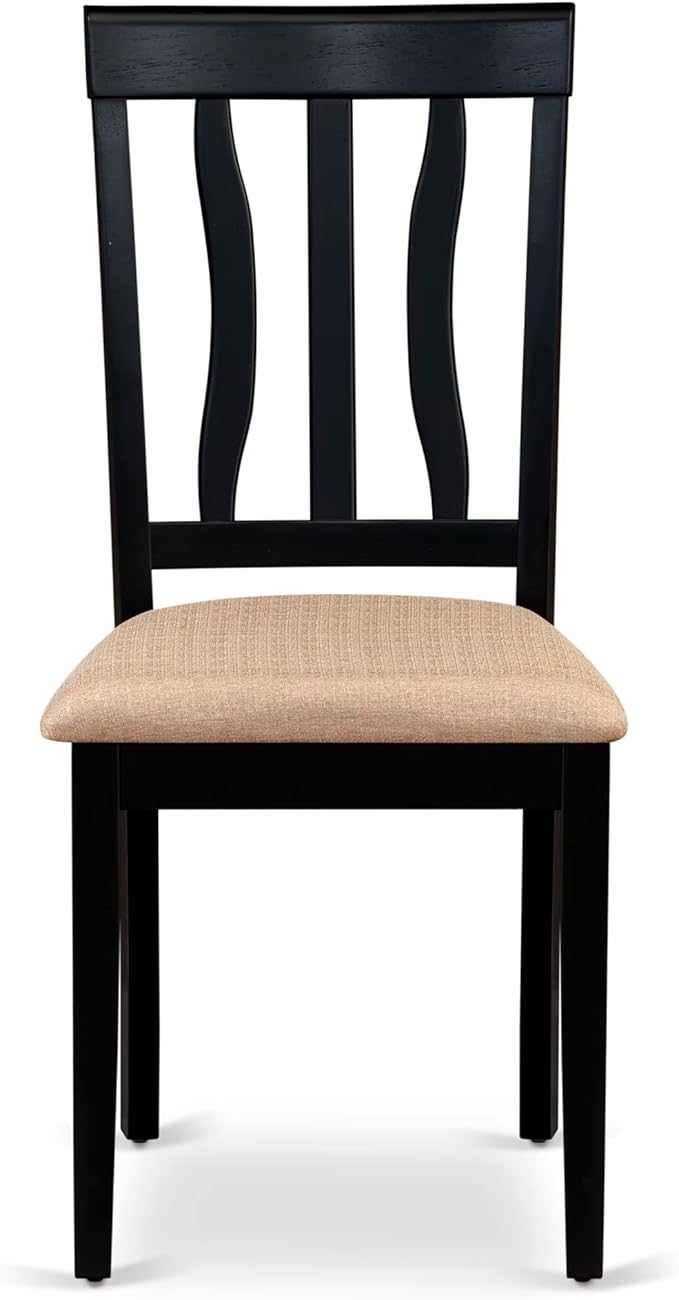 East West Furniture DLAN3-BLK-C 3 Piece Dining Table Set - Image 7