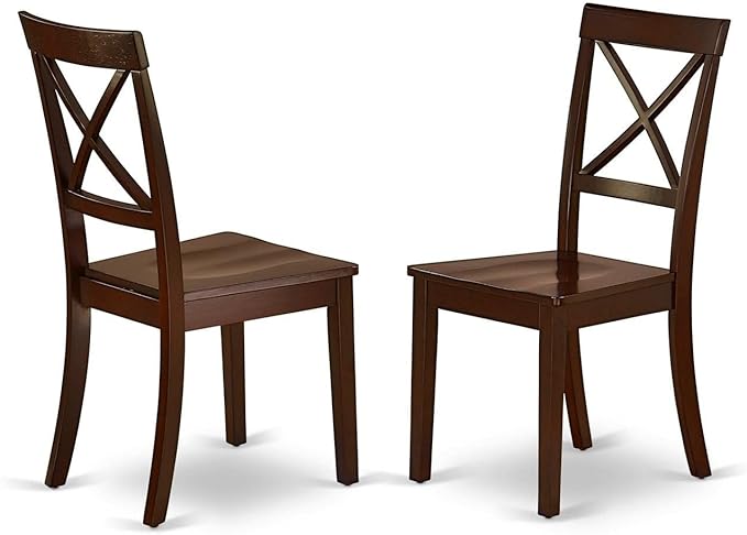 East West Furniture DLBO3-MAH-W 3 Piece Modern Dining Table Set Contains a - Image 3