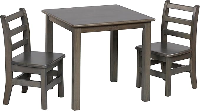 ECR4Kids 24in x 24in Hardwood Table and Chair Set, 12in Seat Height, Kids by ECR4Kids