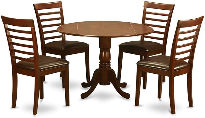 East West Furniture DLML5-MAH-LC 5 Piece Modern Dining Table Set Includes a by EastWestFurniture