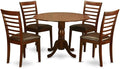 East West Furniture DLML5-MAH-LC 5 Piece Modern Dining Table Set Includes a by EastWestFurniture