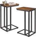 Side Table Small End Table C Shaped, Slide Under Laptop Desk by Aibijusolidwoodfurniture