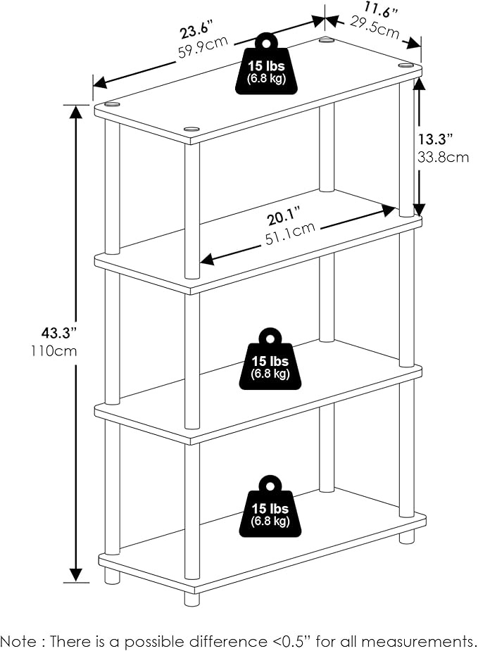 Furinno Turn-N-Tube 4-Tier Multipurpose Shelf Display Rack - Image 3