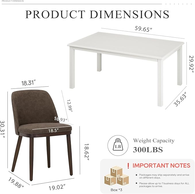 COLAMY 60 Inch Rectangular Kitchen Dining Table - Image 6