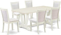 East West Furniture V027MZ001-7 7 Piece Dining Set Consist of a Rectangle by EastWestFurniture