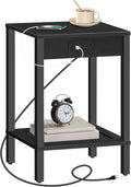 HOOBRO Side Table with Charging Station, End Table with USB Ports and Outlet by HOOBRO