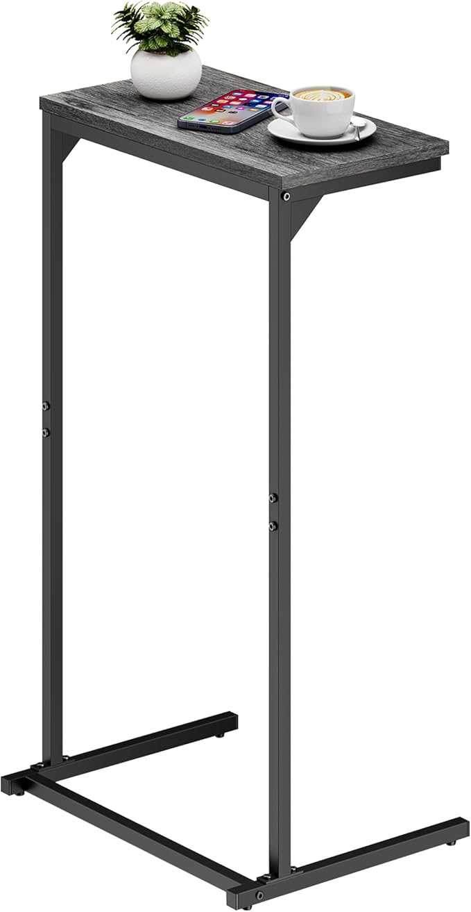 TUTOTAK C Shaped End Table, Small Side Table, 28.7 inch Tall Couch Table - Image 8