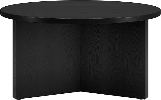 Henn&Hart 32" Round Wood Pedestal Coffee Table - Image 4