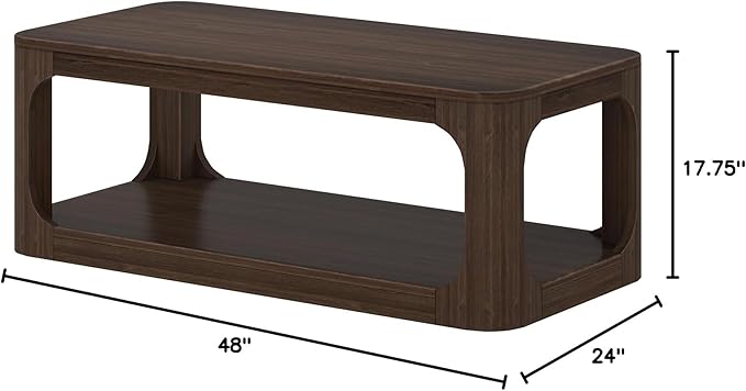 Plank+Beam Forma Coffee Table, Solid Wood 48 Inch Modern Coffee Table - Image 2