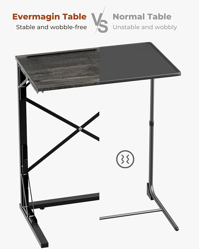21''Wx28''H Folding TV Tray for Eating, Small Foldable C-Shaped Tray Table - Image 10