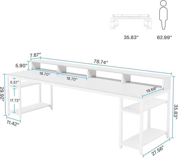 Tribesigns Two Person Desk - Image 2