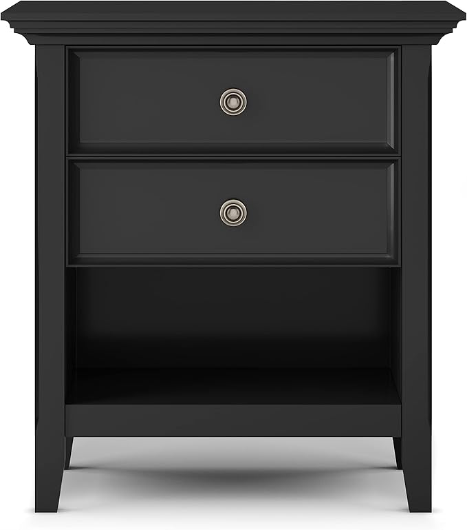 SIMPLIHOME Amherst SOLID WOOD 24 Inch Wide Traditional Bedside Nightstand Table - Image 5