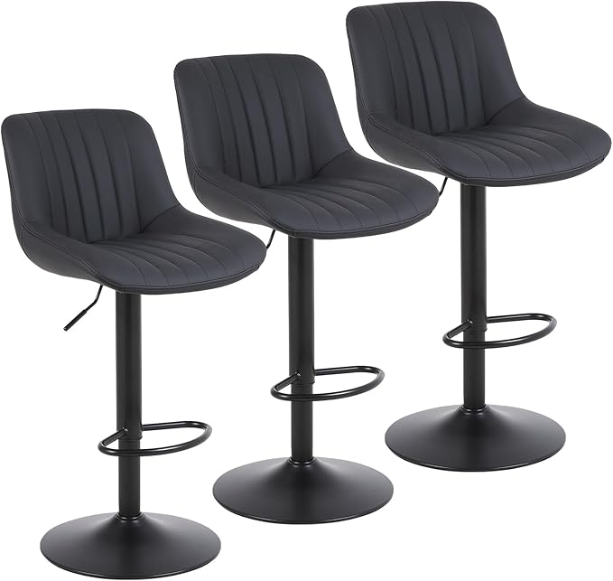 Bar Stools Set of 3, Swivel Counter Height Barstools by Youhauchair