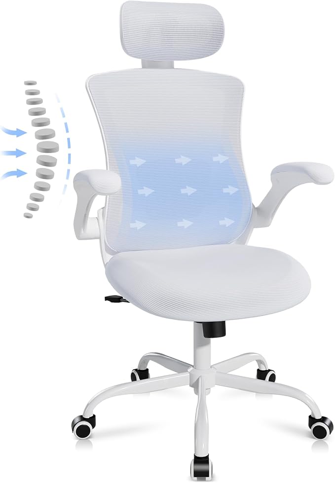 Ergonomic Office Chair with Adjustable Lumbar Support & Headrest, High Back - Image 10