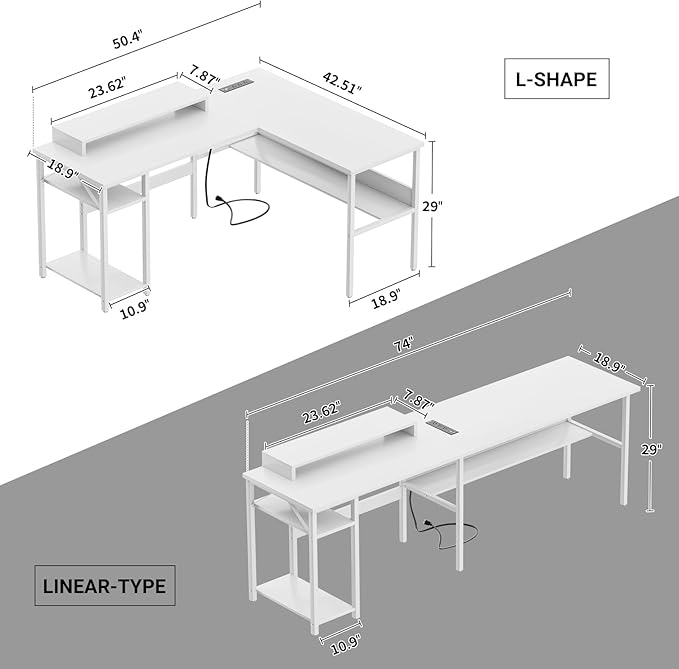 Unikito Reversible L Shaped Computer Desk - Image 3