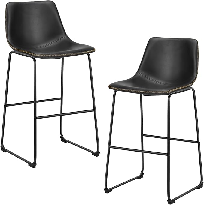 DUMOS 30 Inch Counter Height Bar Stools Set of 2, Modern Faux Leather High by DumosLifestyle