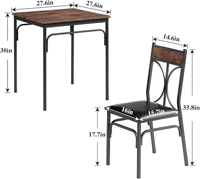 VECELO Kitchen Dining Room Table Set - Image 8