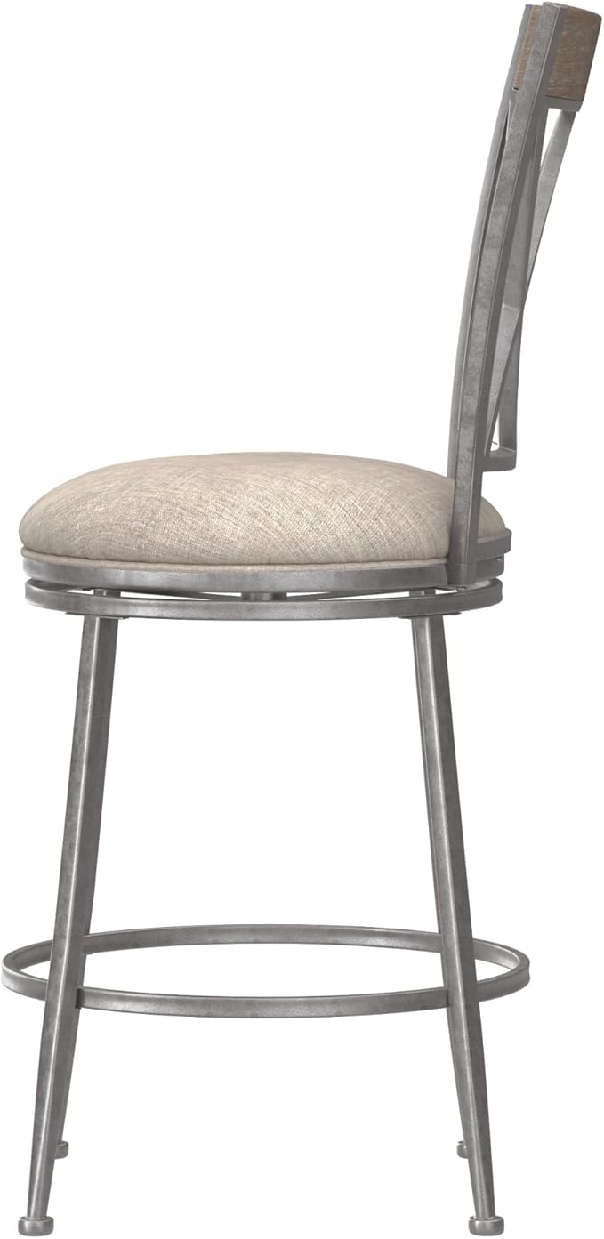 Hillsdale Stewart Indoor/Outdoor Swivel Counter Height Stool, Aged Pewter - Image 13