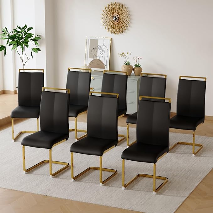 Dining Chairs Set of 8, Faux Leather by Gopop