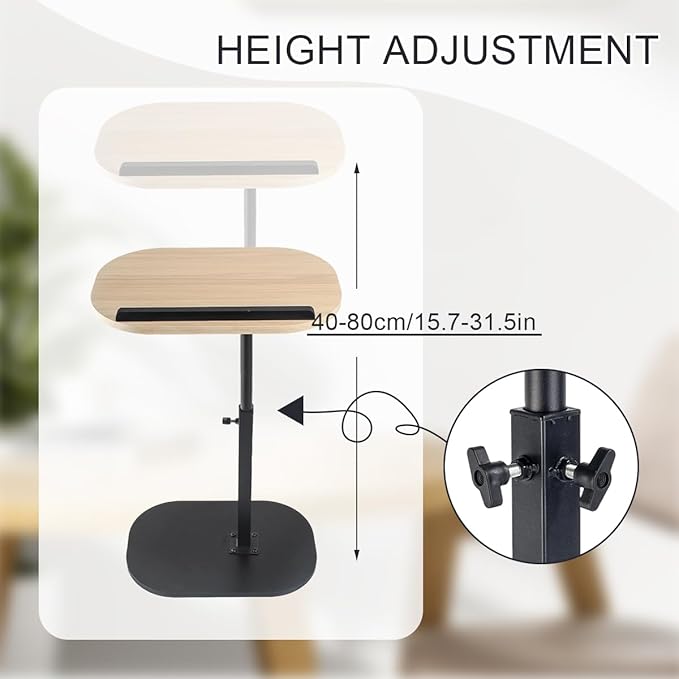 Comeon C-Shaped Tv Tray Pedestal Side Table, End Table Adjustable Height in - Image 3