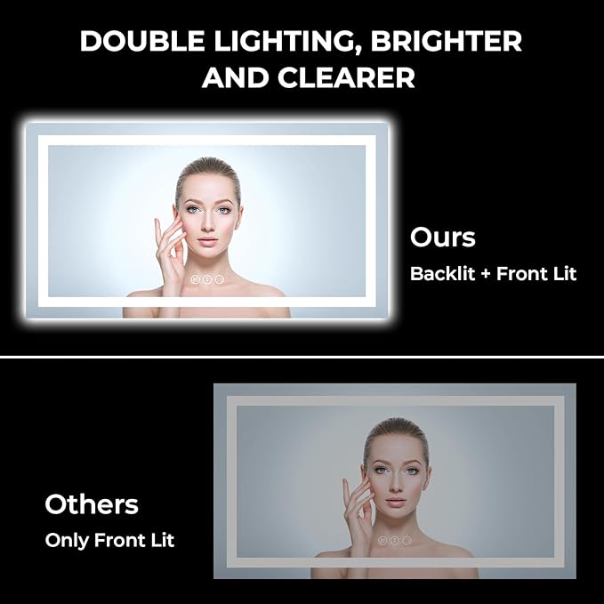 60x40 Inch LED Bathroom Mirror - Image 3