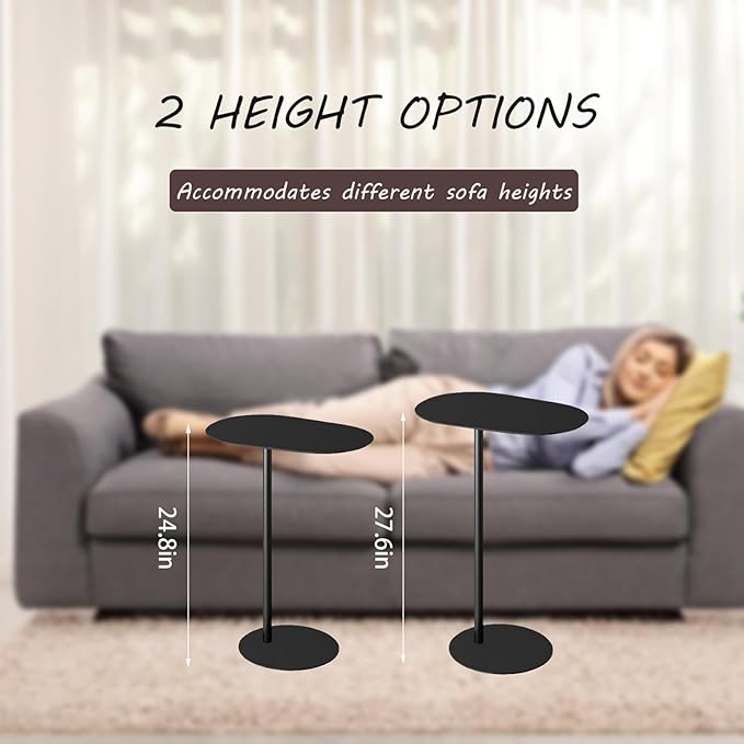 C-Shaped Side Table, Iron End Table - Image 5
